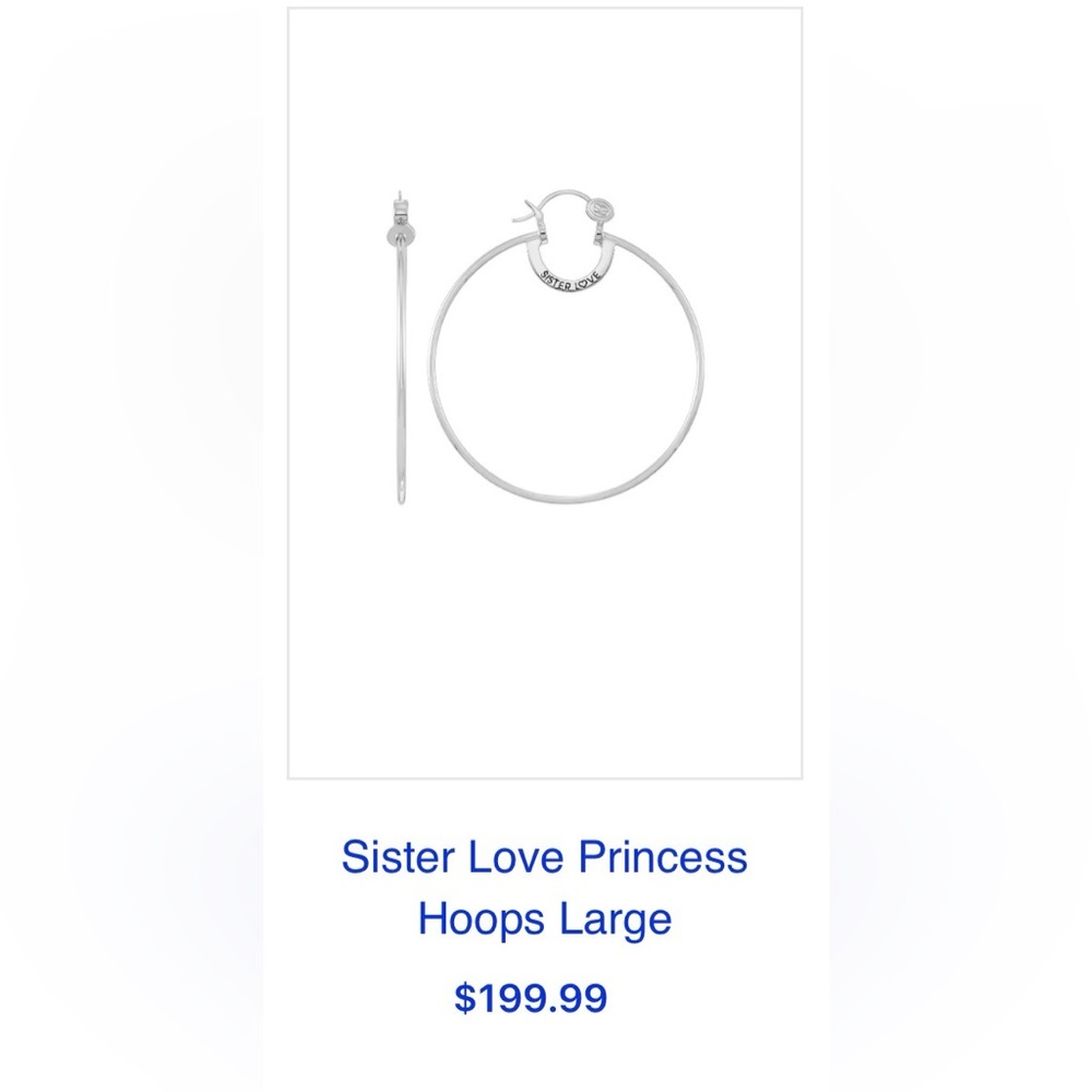 Simone I. Smith - Sister Love Princess Hoops Large Silver - Picture 9 of 9